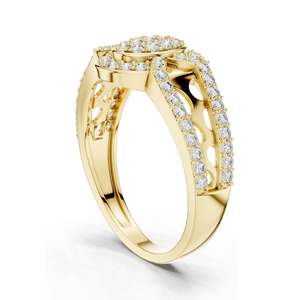 Bague ovale en diamant de laboratoire 0,694 CT sertie pavé pour femme, clarté VVS-VS EF, or 18 carats, 14 carats, 10 carats et argent 925, moissanite - Product Image 5