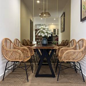 Silla de ratán Simple con pata de Metal, muebles de sala de estar, el más vendido, hechos en Vietnam, 100% natural - Product Image 1