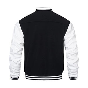 Chaqueta de béisbol universitaria personalizada OEM lona transpirable de talla grande para hombres chaqueta universitaria al por mayor - Product Image 2