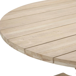 Mesa redonda plegable de estilo moderno para todo tipo de clima para comedor al aire libre o uso en restaurante hecha de madera de teca - Product Image 3