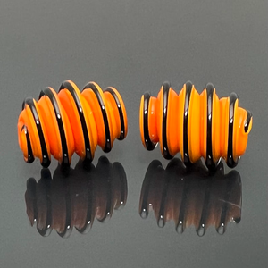 Wholesale Bulk Handcrafted Orange Black Artisan Lampwork Cylinder Glass <b>Beads</b> <b>Crystal</b> Glass Supplies - Product Image 3