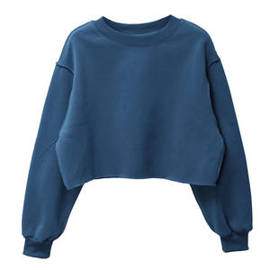 Fourniture directe d'usine femmes haut court sweats légers 100% coton impression personnalisée nouveau Design femmes haut court sweats - Product Image 1