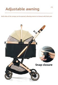 Passeggino Portatile per Animali Domestici, Rimorchio per Bicicletta per Cani e Gatti, Carrello Leggero Staccabile per Cani di Piccola Taglia, Viaggi all'Aperto - Product Image 2