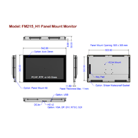 Écran tactile LCD TFT avec cadre en aluminium industriel, télécommande IR à gradation automatique, noir/argent
