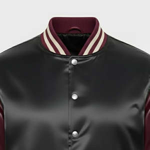Satin Bomber Varsity Jacket Custom Embroidery Silk Satin Varsity <b>Quilted</b> Jacket Baseball Jacket Pakistan - Product Image 2