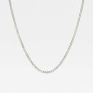 18K Gold <b>Necklace</b> with Round Cut Moissanite Diamond Fashionable Four Prong Tennis Design - Product Image 3