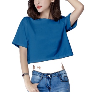 High Quality Short Sleeves 100% Cotton T-Shirt Custom Printing Women Loose Fit <b>Crop</b> <b>Top</b> T Shirt MADE BY HS 2026 - Product Image 3