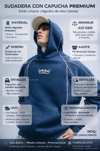 Premium Autumn 100% Cotton <b>Fleece</b> Streetwear <b>Hoodie</b> with Contrast Stitching Unisex <b>Oversize</b> for Daily Use - Product Image 6