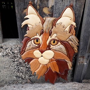 Decoración de la esquina del hogar carpintería plaga colgante de pared intarsias recuerdo de madera imán de nevera - Product Image 2