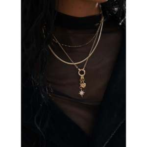 สร้อยคอแบบเฮอร์ริงโบนของเคนเนดี้ ทำจากทอง 14K และ 18K ชุบทองคำเหลือง ดีไซน์ทันสมัย สไตล์ศาสนา ประดับมุกเป็นหินหลัก ชุบโรเดียม - Product Image 5
