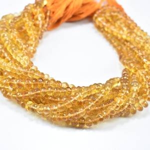 Cuentas Redondas Facetadas de Citrino Natural de 5.5 mm, Cuentas de Piedras Preciosas de Citrino de Calidad AAA, Hilo de 10 Pulgadas para la Fabricación de Joyas - Product Image 3