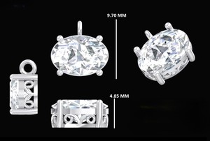 Lurba Jewels 2.20 Ct Oval Cut Moissanite Solitaire Wedding Charm <b>Pendant</b> Christian Anniversary Gift Women's <b>Solid</b> 10k White <b>Gold</b> - Product Image 6