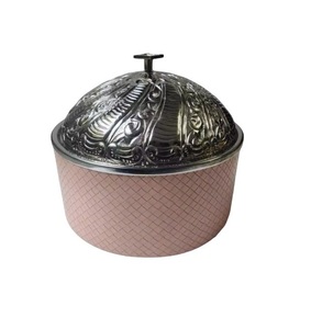 Cazuelas de estilo árabe Diseño de lujo Cuerpo de madera Tapa martillada Hotpot para servir comida Precio al por mayor Venta caliente Calentador de alimentos - Product Image 6