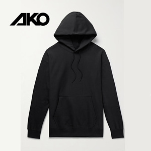 Premium <b>Plain</b> <b>Black</b> <b>Hoodie</b> for Men Unisex Pullover Sweatshirt Custom Logo Printing Cotton Fleece Hoodies Wholesale By Ako - Product Image 1