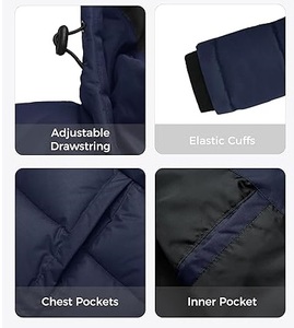 Chaqueta Acolchada Personalizada con Capucha, Impermeable, Transpirable, de Lona Recubierta, con Cuello Camisero y Cierre de Cremallera - Product Image 5