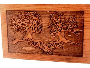 Urna Caja de cremación de palisandro para humanos Dos almas Urna personalizada para cenizas Artesanal Grande - Product Image 4