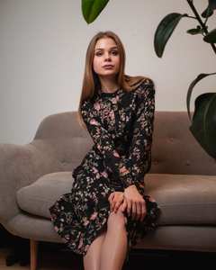 Robe boutonnée Rosanna imprimée à la main, coton bohème, décontractée, vacances, printemps, été - Product Image 4