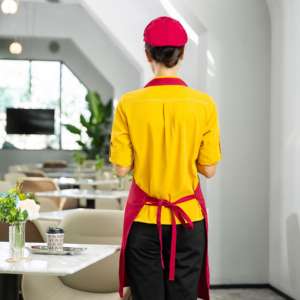 Delantales <span class=keywords><strong>de</strong></span> Lona con Logotipo Personalizado a Precio <span class=keywords><strong>de</strong></span> Fábrica, Delantales Flexibles Marrones y Negros para Salón <span class=keywords><strong>de</strong></span> Belleza, Peluquería, Manualidades y Dibujo - Product Image 2