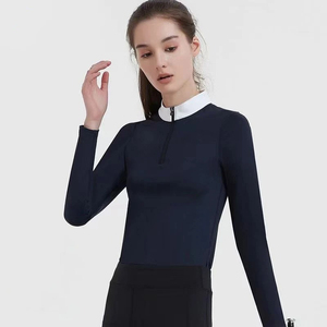 เสื้อครึ่งแขนยาวสำหรับขี่ม้าของผู้หญิงเสื้อสำหรับขี่ม้าแห้งเร็วป้องกันแบคทีเรีย - Product Image 2