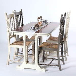 Juego de mesa y sillas de comedor clásico vintage serie 5103, hecho de caoba, se puede usar para diversas necesidades y conceptos de decoración de habitaciones. - Product Image 4