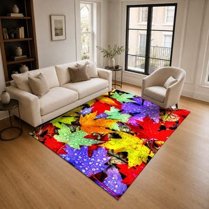 RUGS DEPOT LXDP-0544 Wholesale Red Burgundy Marble Effect Digital Printed Machine Washable Chenille Area Rug Non <b>Slip</b> - Product Image 2