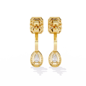 Boucles d'oreilles pendantes en or 18 carats avec diamant de laboratoire - Product Image 6