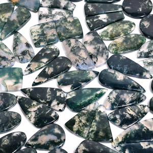 Par de piedras preciosas de ágata de musgo de cuarzo verde Natural de gran calidad disponibles en forma y tamaño mezclados para la fabricación de joyas - Product Image 4