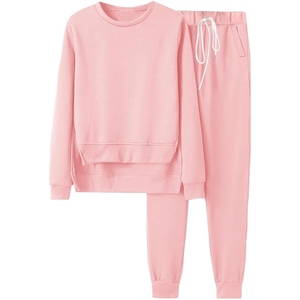 Ensemble de survêtements décontractés pour femmes coupe ajustée personnalisés top vente haut et bas solides imprimés lourds - Product Image 6