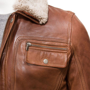 Veste d'hiver en cuir véritable à manches longues pour hommes de style High Street qualité supérieure imperméable et coupe-vent-bas prix - Product Image 4