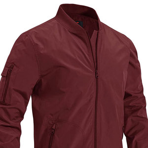 Solid Color Full Zipper Men Bomber <b>Jacket</b> Premium Quality <b>Light</b> Weight Bomber <b>Jacket</b> For Men - Product Image 3