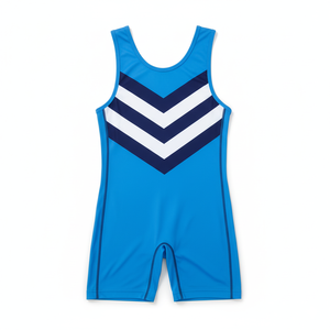 Takedown School Wrestling Custom Blue Aqua Gradient Storm Fit Lightweight Durable Wrestling Singlet Quick Dry Stretch Wear - Product Image 1