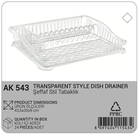 Égouttoir à vaisselle multifonctionnel en plastique transparent écologique, non pliable, avec porte-ustensiles et organisateur de couverts pour comptoir de cuisine