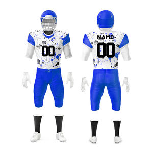 Equipo personalizado para adultos, uniformes de fútbol americano, sarga con cuello en V y diseño de sublimación de impresión digital, conjunto de ropa deportiva - Product Image 3