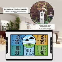 Estación Meteorológica Digital Inalámbrica con Reloj, Termómetro Interior y Exterior, Higrómetro, Barómetro, Pronóstico con Sensor de 3 Canales