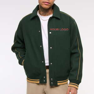 2025 nouveau arrivé Logo de broderie personnalisé 100% coton laine collège Baseball hommes veste respirant Hip hop collège veste pour homme - Product Image 1