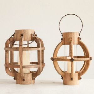 Wood And Glass <b>Lantern</b> Set Small And <b>Large</b> Size <b>Lanterns</b> Hanging And Table Decoration Eco Friendly Wooden <b>Lantern</b> For Christmas - Product Image 6