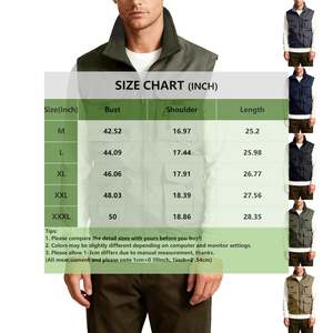 <b>Men</b> <b>Vest</b> Jacket Utility Multi Pocket Cotton Polyester Canvas <b>Vest</b> with inner <b>fleece</b> Breathable High Quantity OEM Sleeveless - Product Image 5