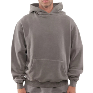 Sweat à capuche surdimensionné pour homme 100% coton épais de luxe pull vierge Streetwear impression personnalisée sweat à capuche avec épaules tombantes de haute qualité - Product Image 1