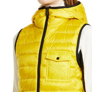 Veste matelassée à capuche en nylon tricoté pour femmes en gros, longue, tendance, vêtement d'extérieur, fermeture éclair, imperméable, rembourrage en polyester - Product Image 5
