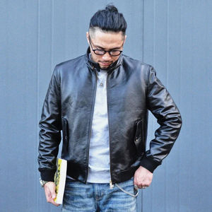 Veste classique de haute qualité en cuir de veau pour hommes mode britannique noir col montant veste courte en cuir véritable pour hommes - Product Image 6