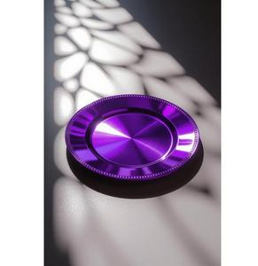 Assiette de présentation métallique violette perlée de luxe 13 pouces en gros pour mariage, événement, vaisselle, sous-assiette en métal faite à la main en gros - Product Image 4