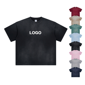 Venta al por mayor de camisetas informales para hombre con estampado de lavado ácido logotipo personalizado de secado rápido transpirable cuello redondo manga corta al por mayor algodón personalizado - Product Image 3