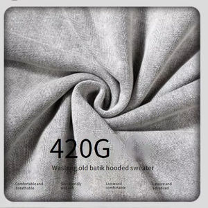 Sudaderas Extra Grandes de Algodón Retro de 420 g para Hombre, Lavadas al Ácido, con Logotipo en Relieve, Estilo Casual, Temporada de Otoño, Técnicas de Teñido Sólido - Product Image 4