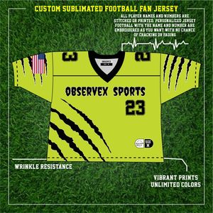 Camiseta de fútbol americano para hombre con diseño de garra, camisetas de estilo informal de uniforme de rugby de EE. UU. con bordado holgado de alta calidad - Product Image 2