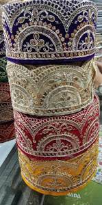 Ribete de Encaje de Velo Bordado con Lentejuelas Multicolores Ecológicas, Borde Brillante de Arcoíris de Lujo para Vestidos de Novia y Prendas - Product Image 4