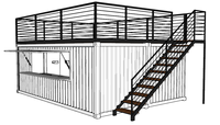 Café-bar en conteneur extensible de luxe de 20 pieds, boutique en conteneur personnalisée avec mobilier, solution tout-en-un pour boutique/bureau/magasin