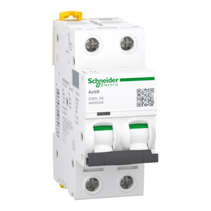 Interruttore Automatico Miniaturizzato (MCB) Schneider Electric A9F95206 Acti9 IC60L 2P 6A Curva K 15000A (IEC/EN 60898-1) 25kA - Product Image 1