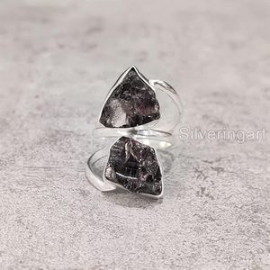 Rough Women's Ring Natural Garnet Gemstone January Birthstone Christmas <b>Valentine</b> <b>Gift</b> Handmade Jewelry 925 Sterling Silver Ring - Product Image 2