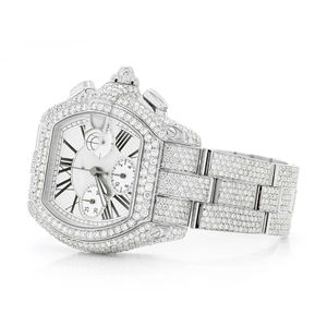 Moissanite Quartz <b>Watch</b> Full Crystal Case Stainless Steel Limited Edition <b>for</b> Out - Product Image 3