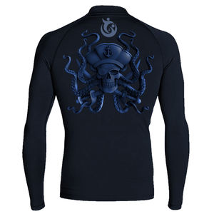 Rashguard à manches longues de compression UPF 50 + pour hommes, haut de gymnastique imprimé avec logo personnalisé pour MMA et sports de surf, chemise de surf unie - Product Image 4